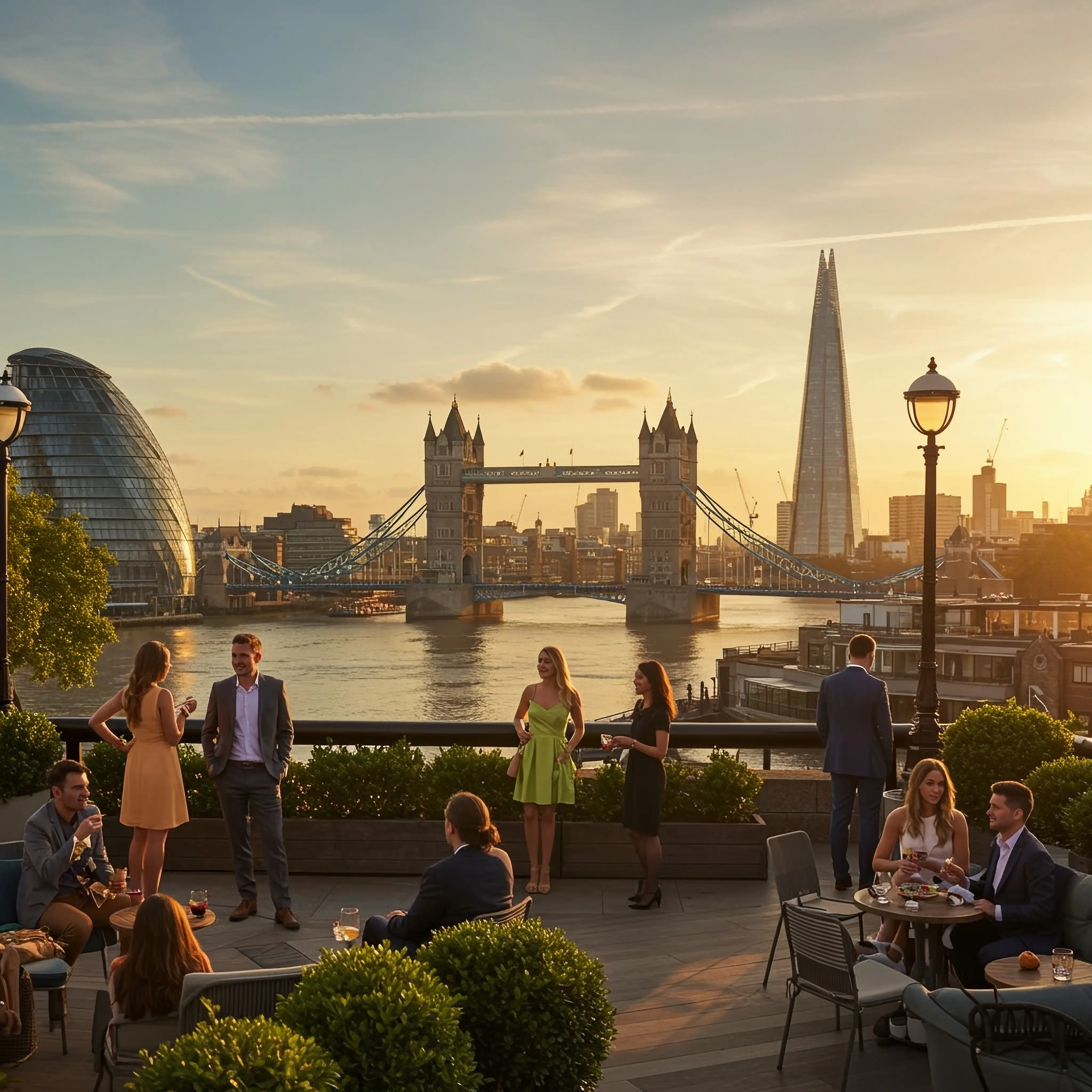 London cityscape with Tower Bridge